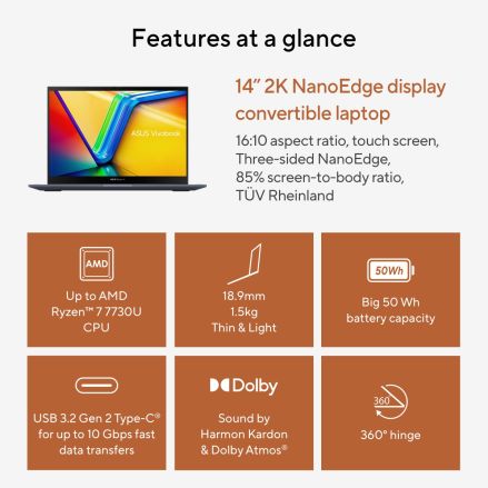Asus Vivobook S 14 Flip (TN3402) Convertible Laptop