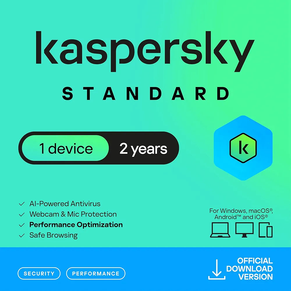 Kaspersky Standard | Antivirus | 1 Device | 2 Year Subscription | E-Mail Delivery