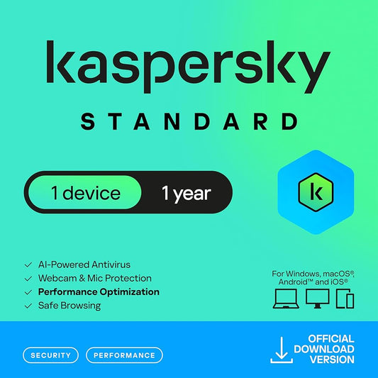 Kaspersky Standard | Antivirus | 1 Device | 1 Year Subscription | E-Mail Delivery